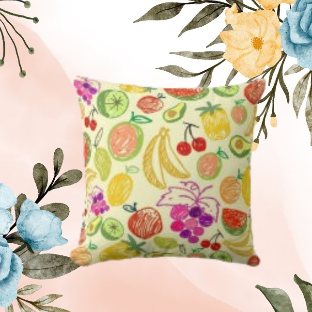 Citrus Mode Mönster Trend Fruits Inslag Kudde (Skapare uppladdad)