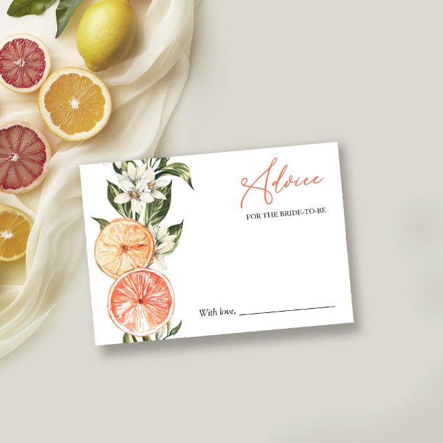 Citrus Möhippa Advice for Bride Card Inbjudningar (Skapare uppladdad)