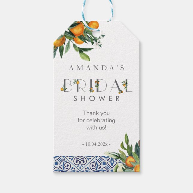 Citrus Möhippa Favor oranges tiles Gift Märkre Presentetikett (Framsidan)