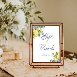 Citrus Möhippa Gift & Card-tecken för Lemon Blue B Poster