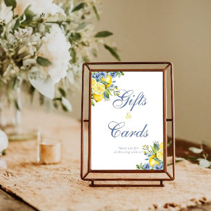 Citrus Möhippa Gift & Card-tecken för Lemon Blue B Poster
