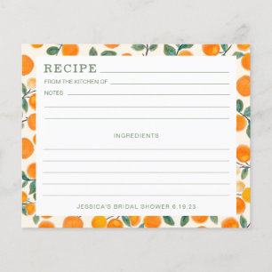 Citrus Möhippa Recept Card för vattenfärgen Orange