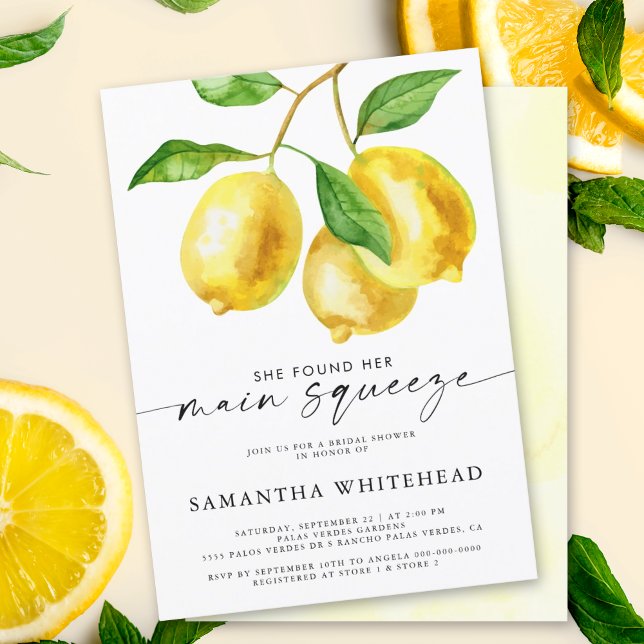 Citrus-Möhippan för huvudsaksslemon Inbjudningar (Our lemon bridal shower invitation is the perfect way to add a touch of sweetness to your shower.)