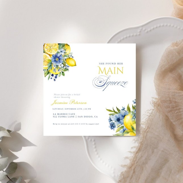 Citrus-Möhippan för Lemon Blue Blommigt Inbjudningar (Skapare uppladdad)