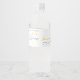 Citrus-Möhippan för Lemon Blue Blommigt Vattenflaskor Etikett