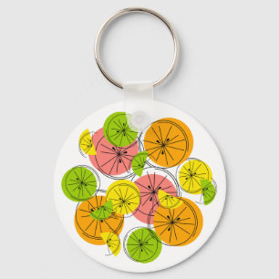 Citrus monogram baksida av aluminiumcirkel, dubbla nyckelring