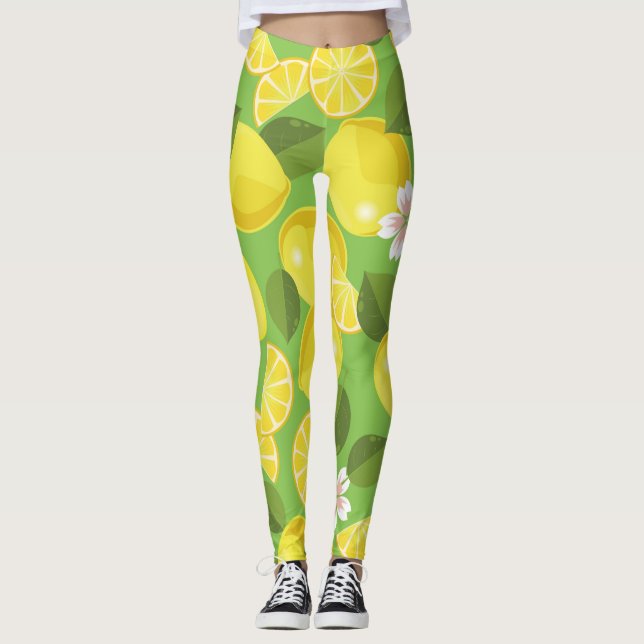 Citrus Mönster Delight Leggings (Framsida)