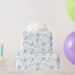 Citrus Mönster Hand plockade Wrapping Papper Roll Presentpapper