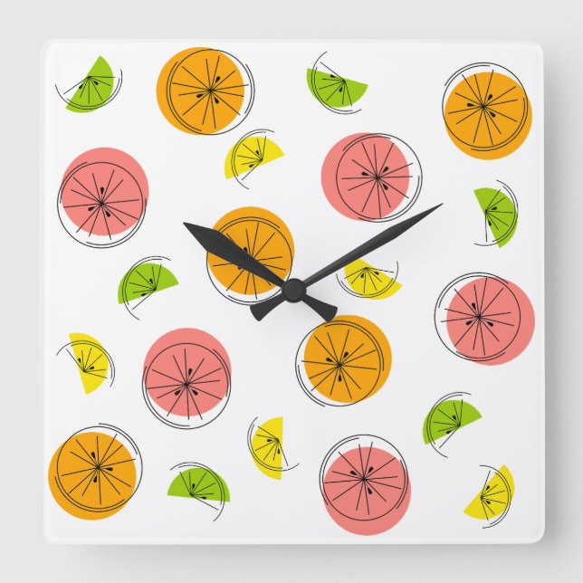 Citrus Multi-klocka Fyrkantig Klocka (Framsida)