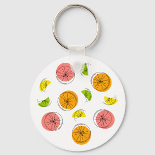 Citrus Multi text back aluminium Circle Nyckelring
