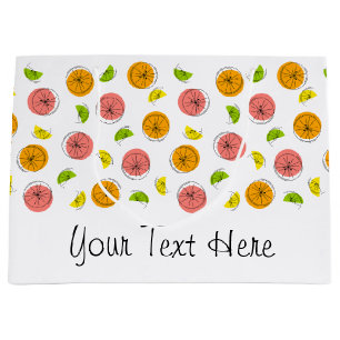 Citrus Multi Text-presentsäck stor