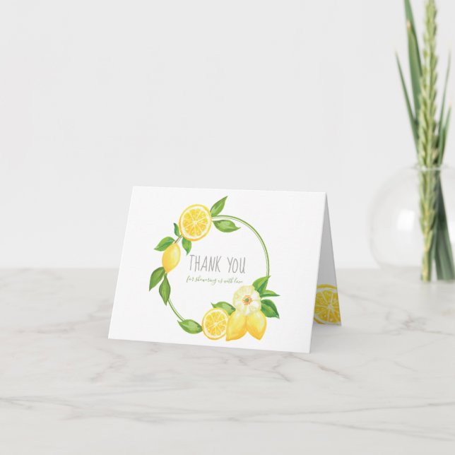 Citrus Neutral Baby Shower Tack för citron (Framsida)