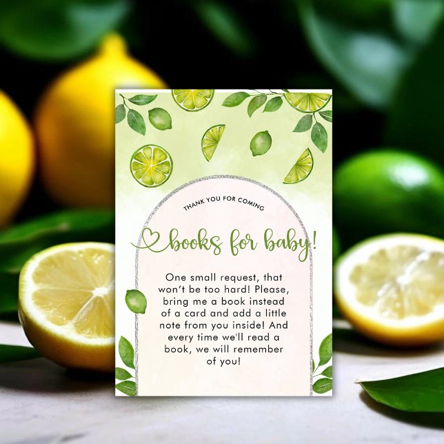 Citrus Neutral Bokar, färsk citrusfrukt, Baby Tilläggskort (Fresh Lime Citrus Gender Neutral Books for Baby Enclosure Card)