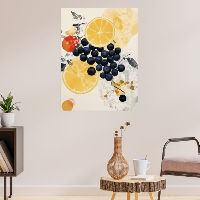 Citrus och bär Botanisk blandteknik Poster (Vardagsrum 3)