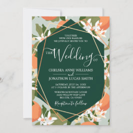 Citrus- och myntbröllop inbjudningar