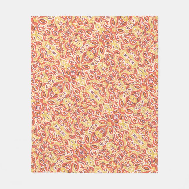 Citrus Orange Abstrakt Mönster Fleece Blanket (Framsidan)