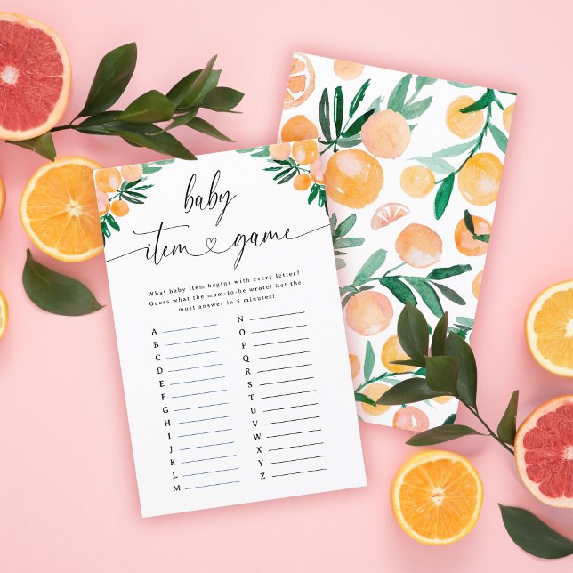 Citrus Orange Baby Shower Babyartikelspel (Skapare uppladdad)
