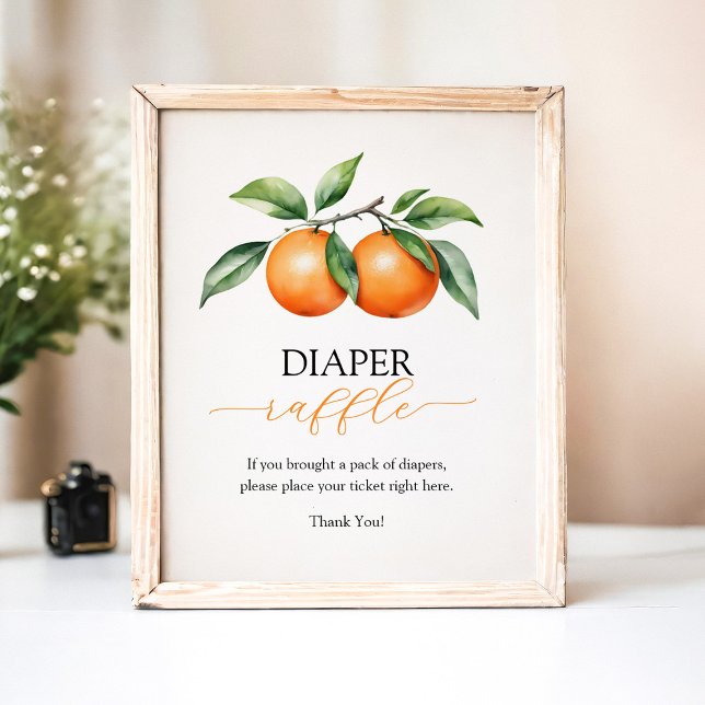 Citrus Orange Baby Shower Diaper Raffle Game Poster (Skapare uppladdad)