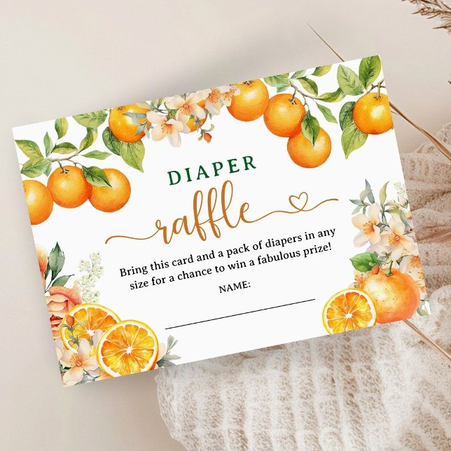 Citrus Orange Baby Shower Diaper Raffle-hölje Tilläggskort (Skapare uppladdad)