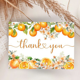 Citrus Orange Baby Shower Flat Tack you Card Tilläggskort