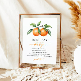 Citrus Orange Baby Shower-spel Poster