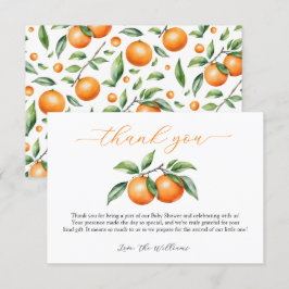 Citrus Orange Baby Shower Tack Kort