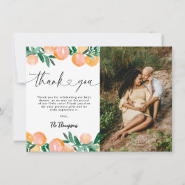 Citrus Orange Baby Shower Tack Photo Kort