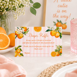 Citrus Orange Blöja Lotteri Baby shower Tilläggskort