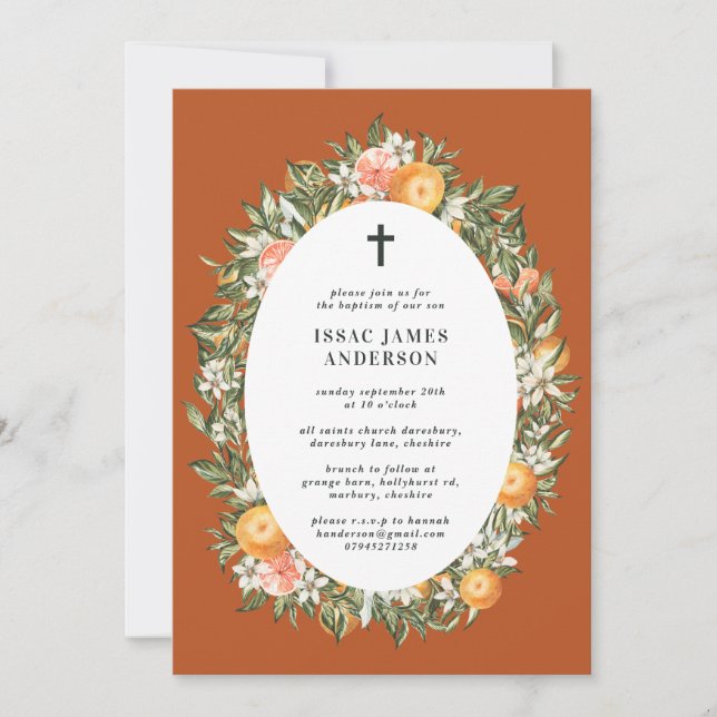 Citrus, orange + blommar, doftningsbaptism (Framsida)