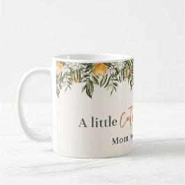 Citrus, orange + blommar, liten cutisk babydusch kaffemugg
