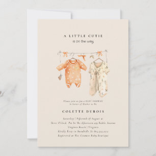 Citrus Orange Blommigt Little Cutie Baby Shower Inbjudningar