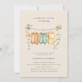 Citrus Orange Blommigt Little Cutie Baby Shower Inbjudningar