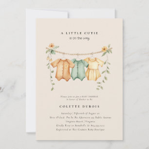 Citrus Orange Blommigt Little Cutie Baby Shower Inbjudningar