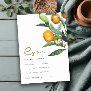 Citrus Orange Botanical Boho Bröllop OSA Tilläggskort