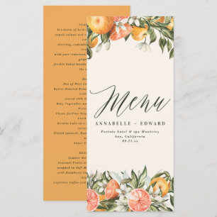 Citrus orange botanisk modern, rustik meny