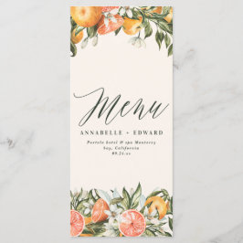 Citrus orange botanisk modern, rustik meny