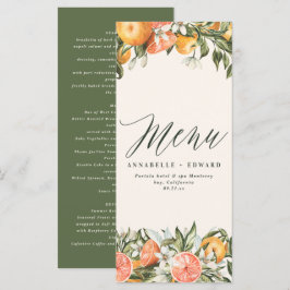 Citrus orange botanisk modern, rustik meny
