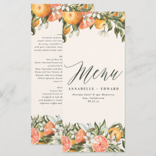 Citrus orange botanisk modern rustika meny