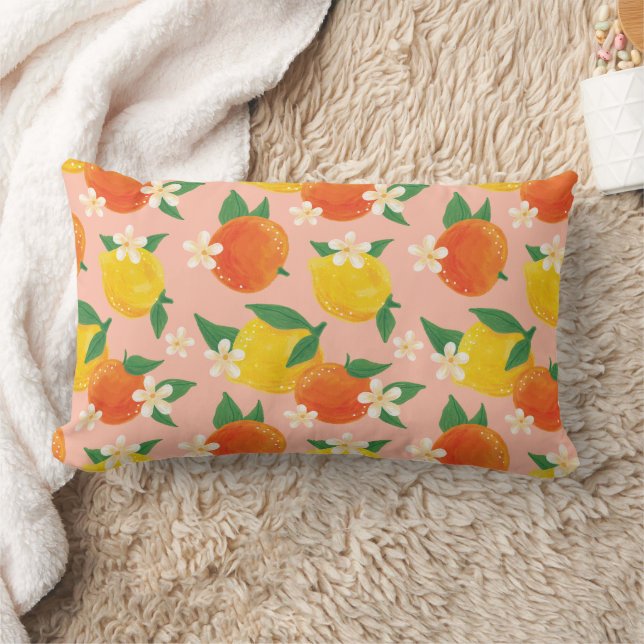 Citrus Orange Citron Ländrygg Kudd Lumbarkudde (Filt)