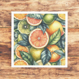 Citrus Orange Fresh Lemon & Gult Grönt Summer Pappersservett