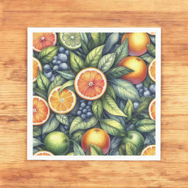 Citrus Orange Fresh Lemon & Gult Grönt Summer Pappersservett