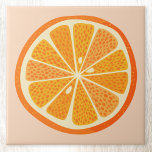 Citrus Orange Fruit Kakelplatta<br><div class="desc">Zingy och delikat citrusfruktsegment av orange på  rosa. Perfekt för mat och vem som helst som kokar kärlek. Originalkonst av Nic Squirrell.</div>
