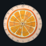 Citrus Orange Fruit Roligt Darttavla<br><div class="desc">Roligt,  snål och utsökt citrusfrukt av orange med  rosa. Perfekt för mat och vem som helst som kokar kärlek. Originalkonst av Nic Squirrell.</div>