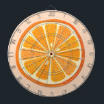 Citrus Orange Fruit Roligt Darttavla<br><div class="desc">Roligt,  snål och utsökt citrusfrukt av orange med  rosa. Perfekt för mat och vem som helst som kokar kärlek. Originalkonst av Nic Squirrell.</div>