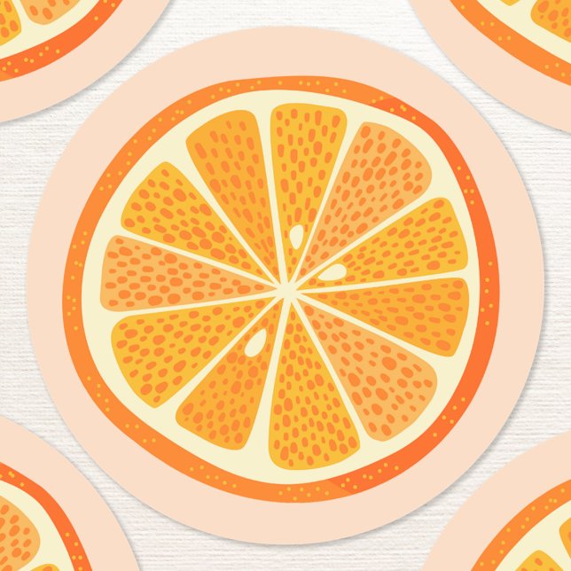 Citrus Orange Fruit Runt Klistermärke (Fun citrus orange slice stickers)