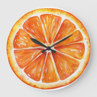 Citrus Orange Fruit Slice Round Clock Stor Klocka
