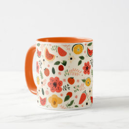 Citrus Orange Fruits Seamless Mönster Food Mugg