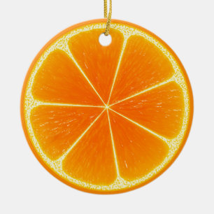 Citrus Orange Frukt Segment Julgransprydnad Keramik