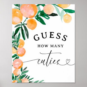 Citrus Orange Gissa Hur Många Gulletungor Baby Sho Poster
