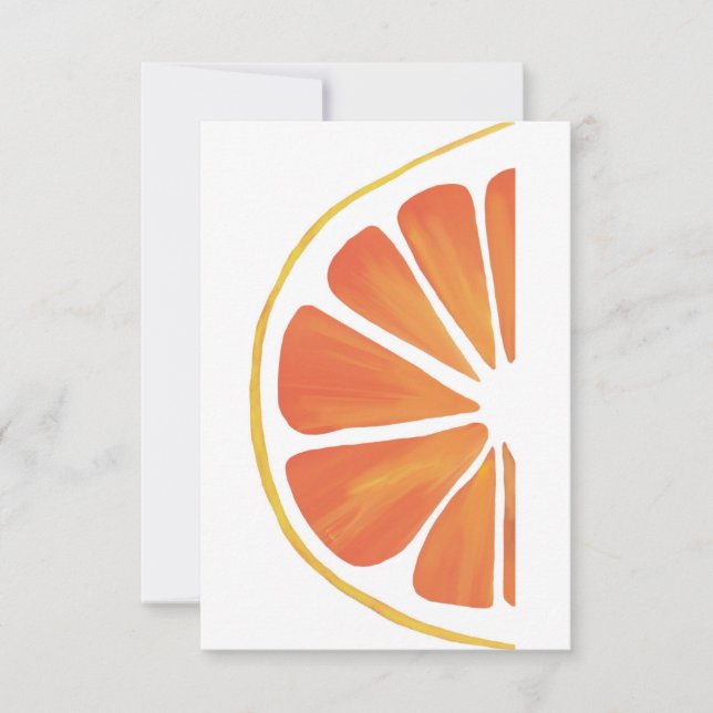 Citrus Orange Grapefruit Slice Art Kort (Framsida)
